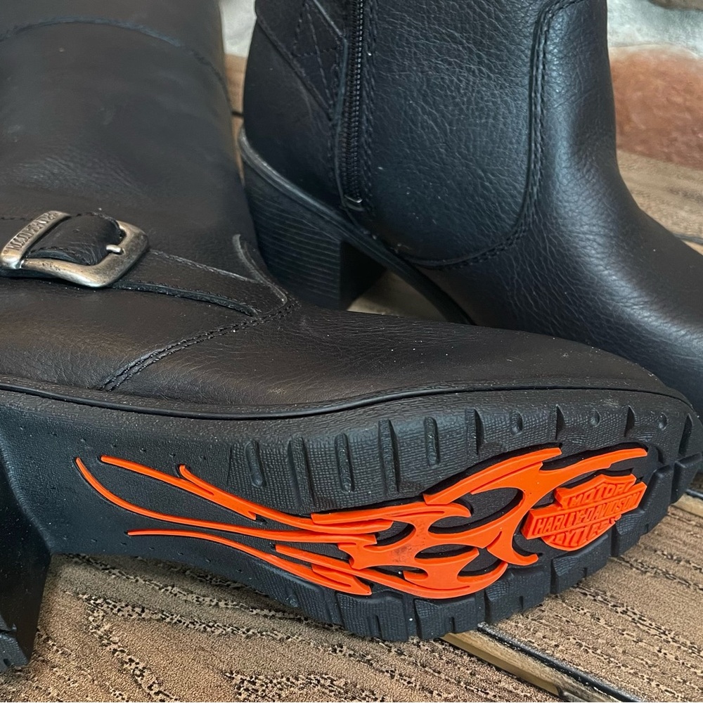 Harley-Davidson Gilman Tall 14-Inch Lace up Back Leather water proof Boots 7 - Picture 6 of 10